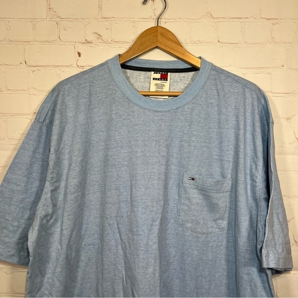 Vintage Tommy Hilfiger Jeans T Shirt Mens XXL Blue Short Sleeve Crew Neck Y2K - Picture 3 of 9